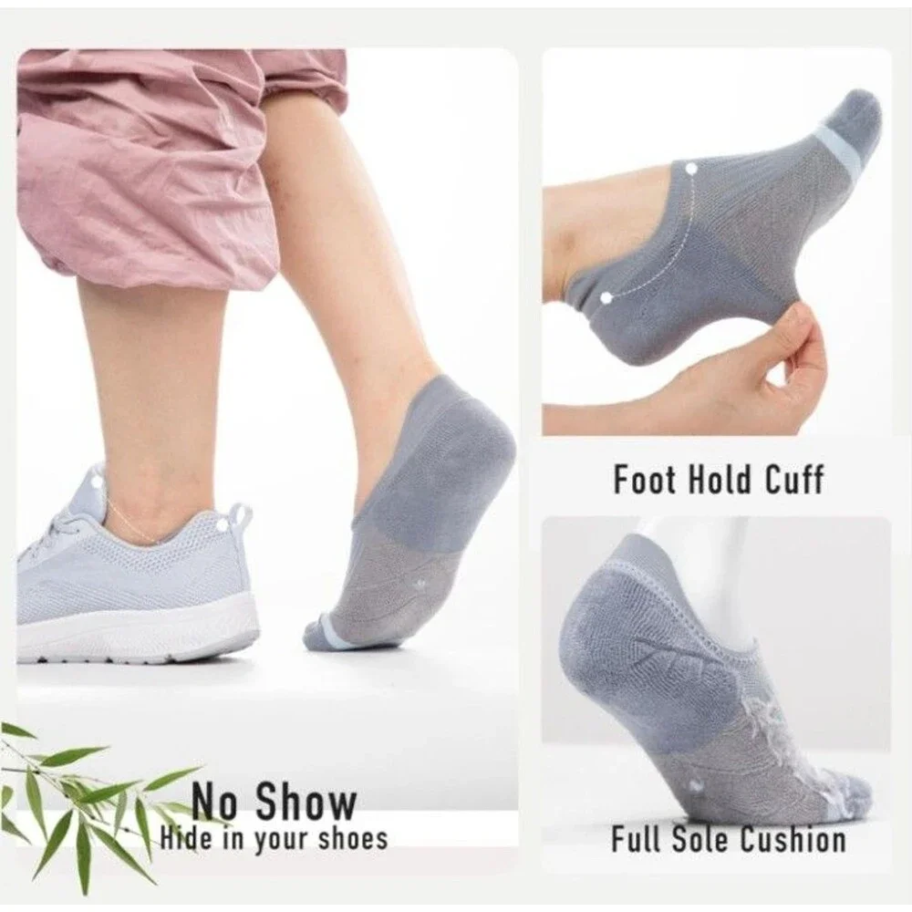 BRISIRA Coolmax Bamboo Viscose Compression Running Socks 3 Pairs Ankle Low Cut M